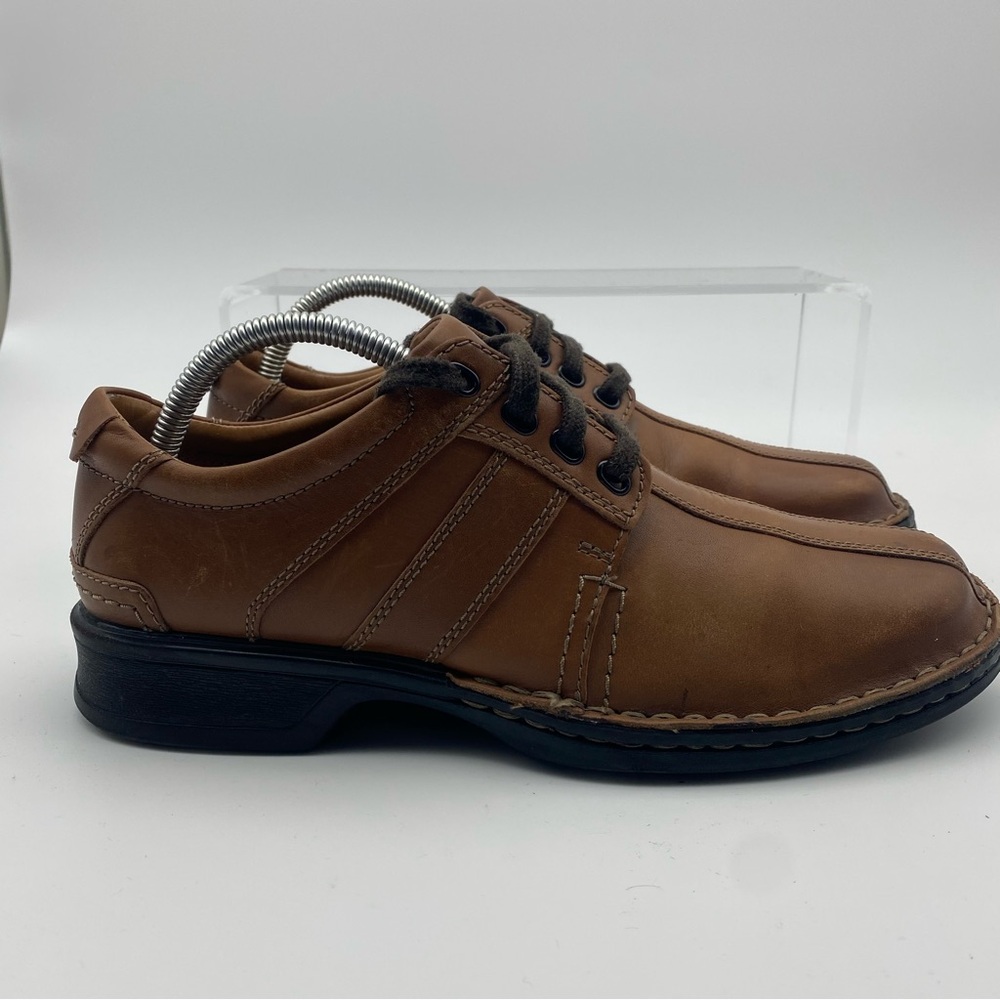 Clarks Ortholite Men Size 7 Shoes Brown Leather Dress Oxford Walking Lace Up
